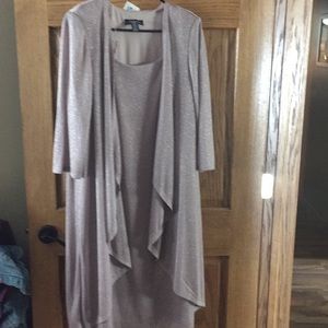 Gold shift dress with jacket